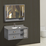 005h   900长岩板阿玛尼灰单层板多层实木浴室柜吊柜西西里海岸智能镜镜柜