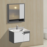 p101-1岩板鱼肚白单层板PVC浴室柜吊柜现代风格镜柜(1)