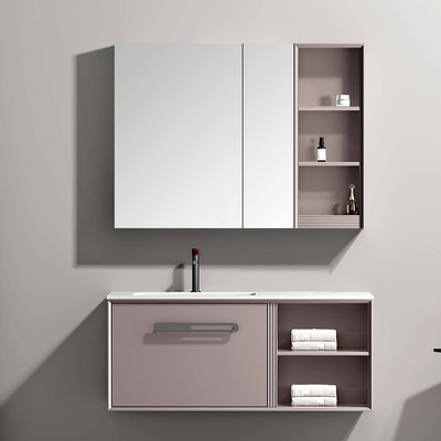 C3002-800长纯白色岩板单层板 PVC（高分子航空美纳板）浴室柜吊 普通镜柜